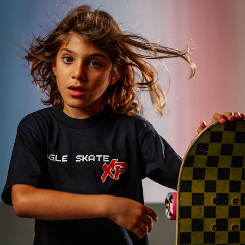 Graphic-detail T-shirt - Black/skateboard - Kids